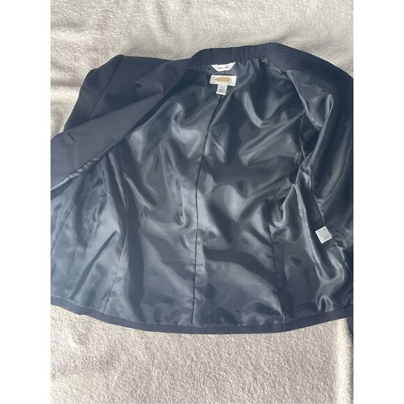 Talbots Petites Pure Silk 3 Button Black Blazer Size 4 - Picture 4 of 6